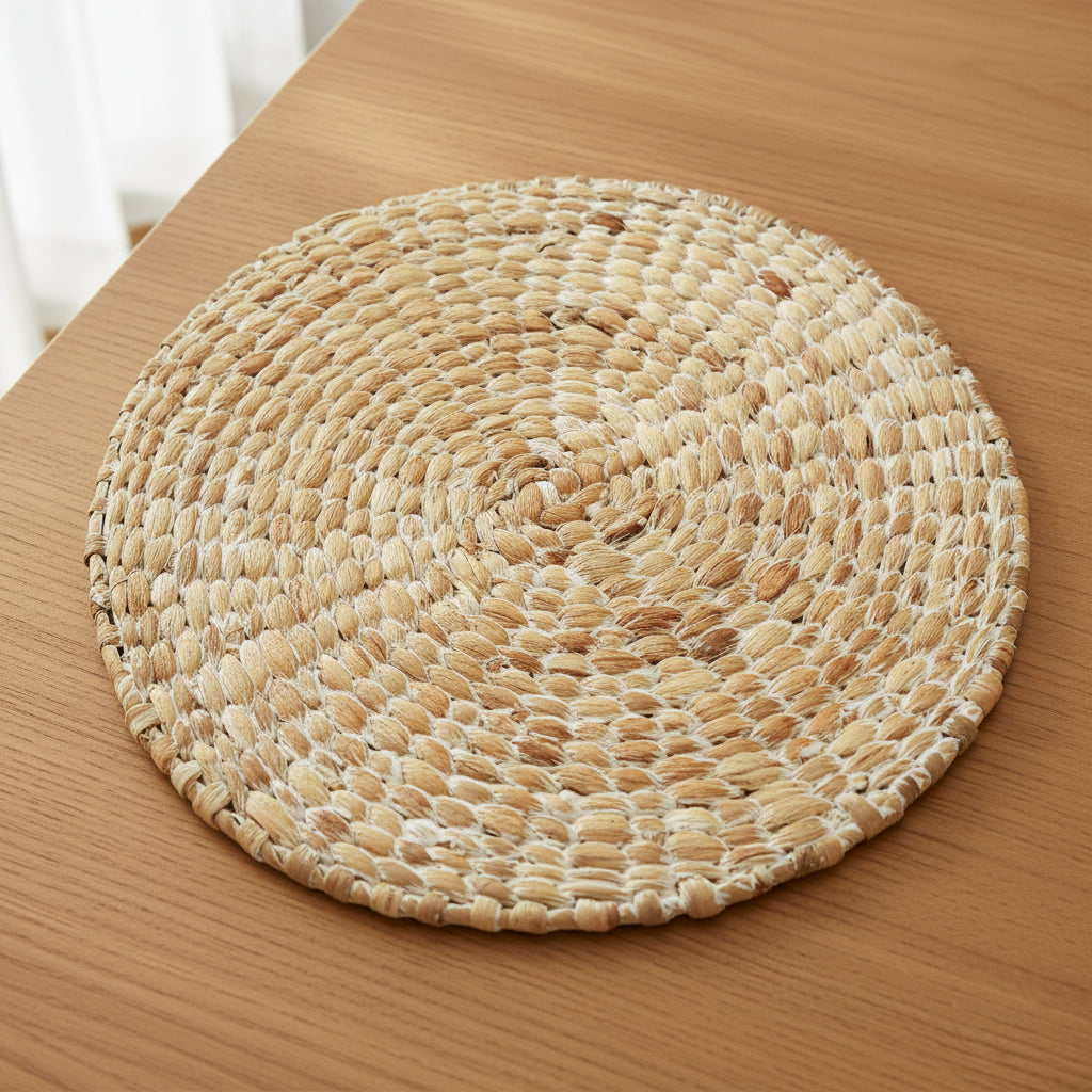 Circular White Hyacinth Placemat - CPMWW - Uneeka