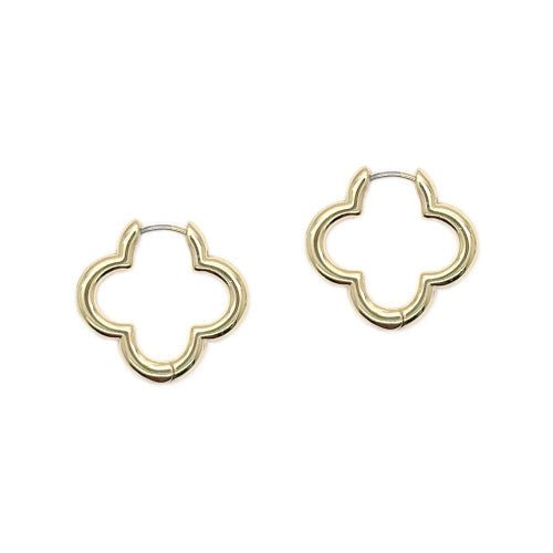Clover Shape Clip Earrings - CE - 6098 - GD - Uneeka