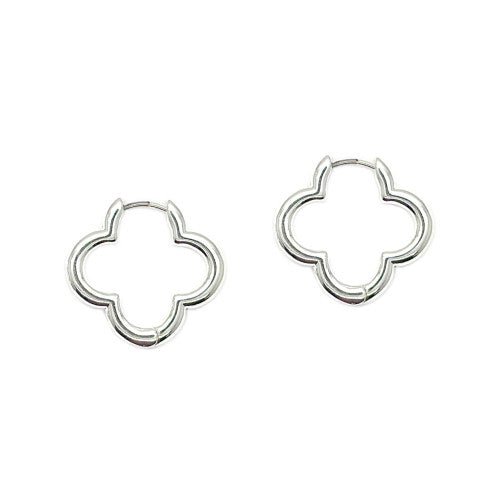 Clover Shape Clip Earrings - CE - 6098 - SL - Uneeka