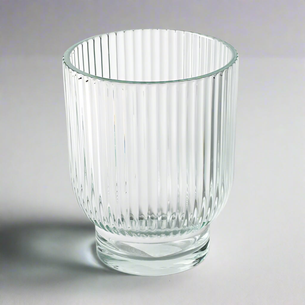 Coloured Ribbed Glass Tealight Holder - XCV01063 - Uneeka