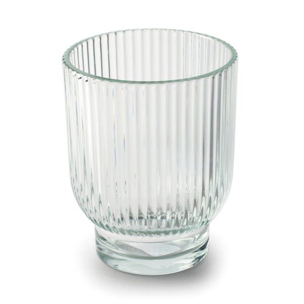 Coloured Ribbed Glass Tealight Holder - CV01063 - Uneeka