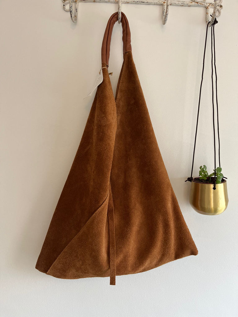 Coloured Suede Handbag - M589 - TAN - Uneeka