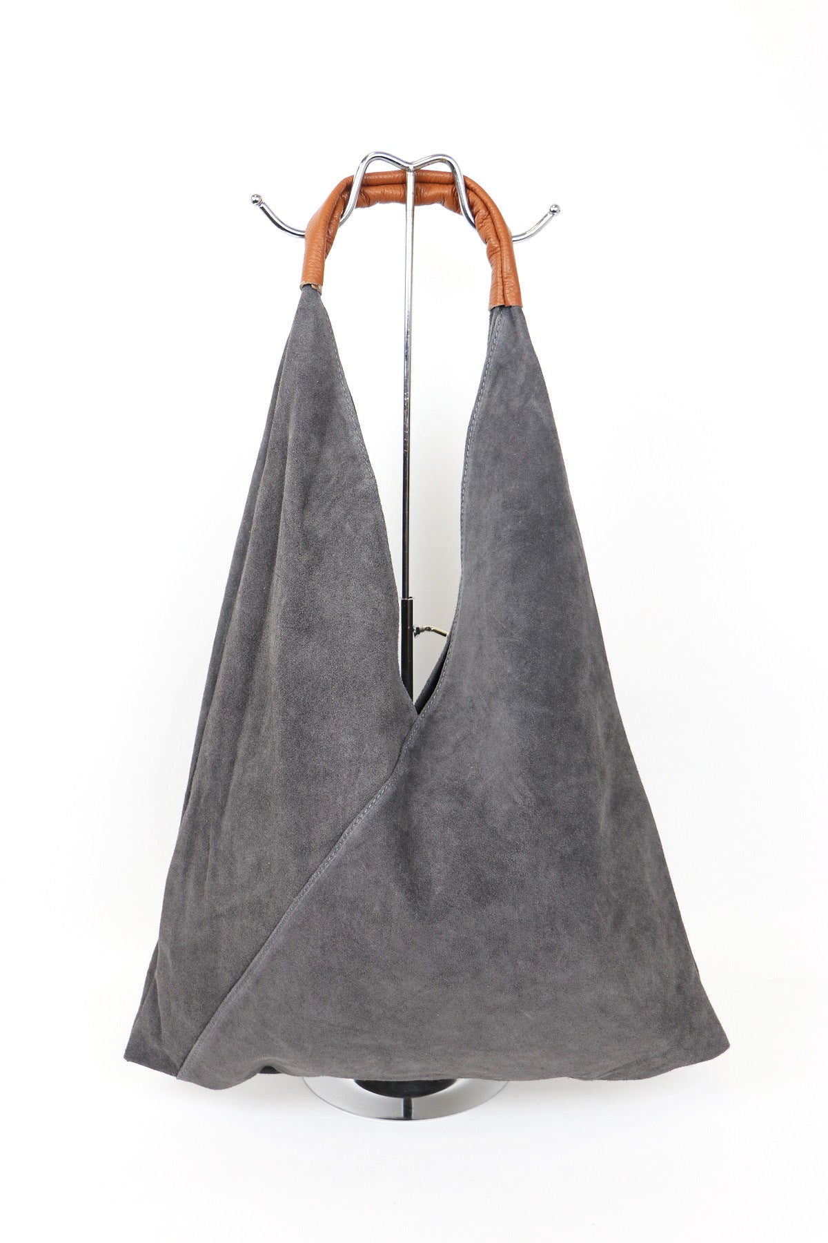Coloured Suede Handbag - M589 - Dark Grey - Uneeka