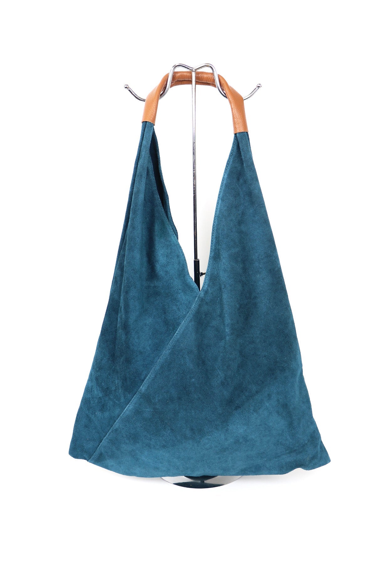 Coloured Suede Handbag - M589 - Dark turquoise - Uneeka