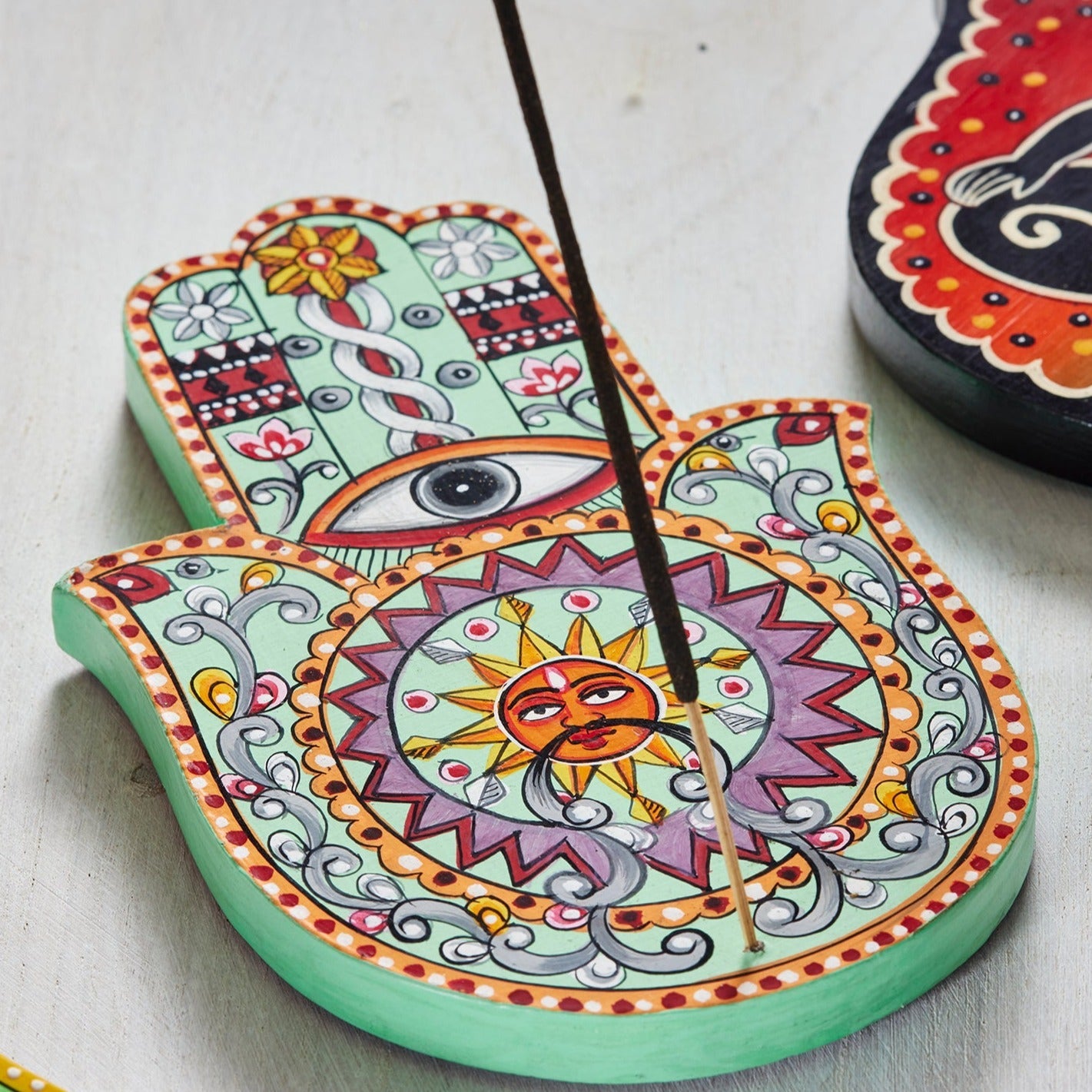 Colourful Hamsa Mandala Incense Holder - IH2 - Uneeka