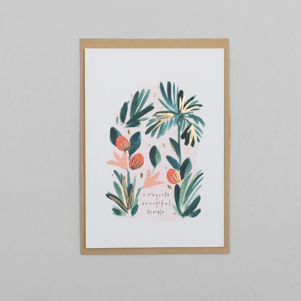 Congrats Beautiful People Floral Greetings Card - GL16 - Uneeka