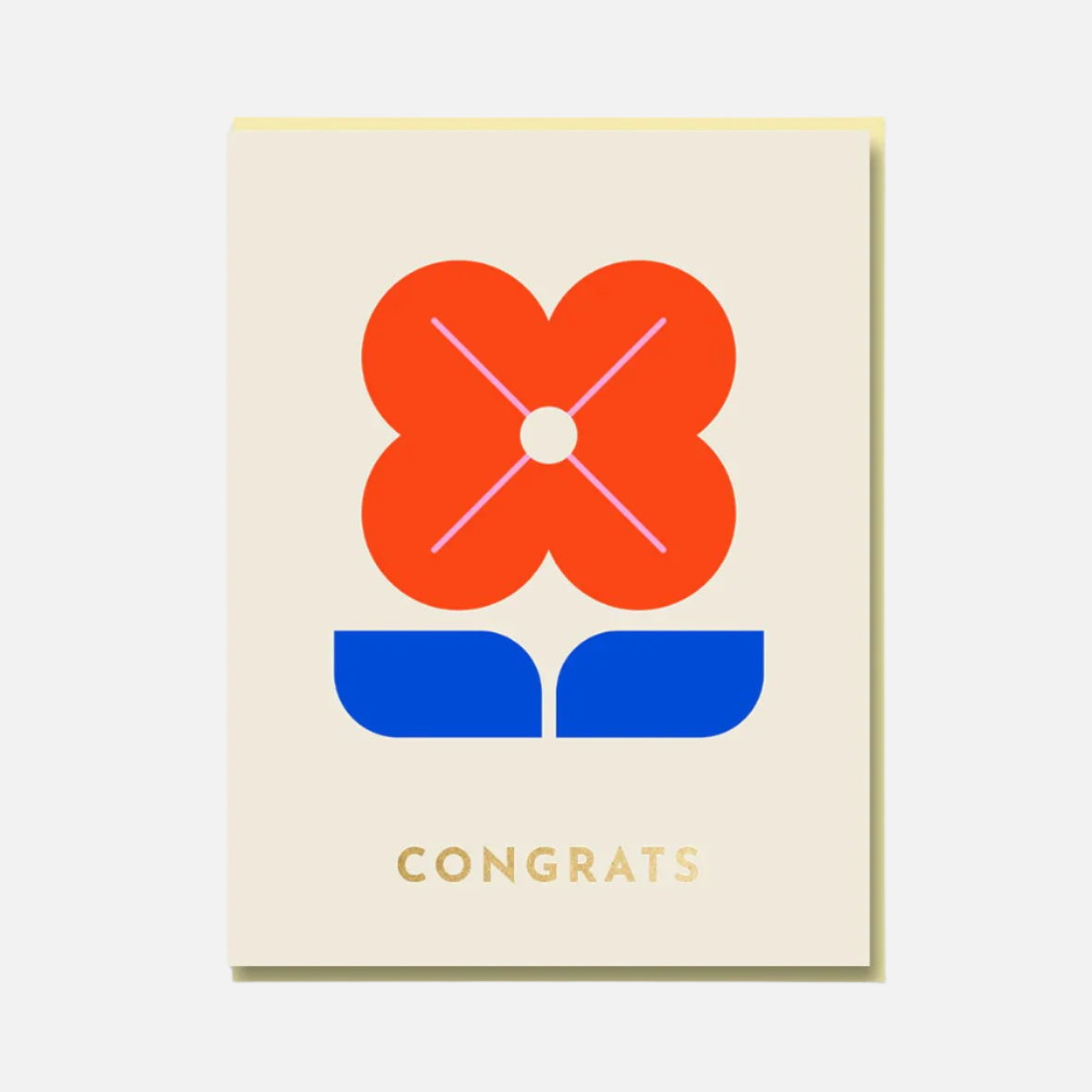 Congrats Red Flower Greetings Card - 3277 - Uneeka