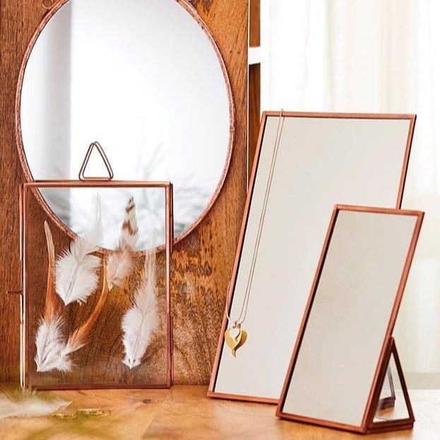 Copper Finish Small Standing Mirror - MR118 - Uneeka