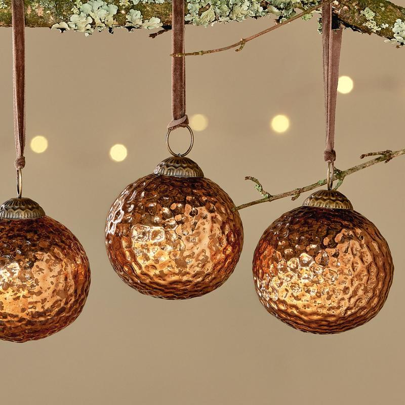 Copper Narangi Christmas Bauble - NB4301 - Uneeka