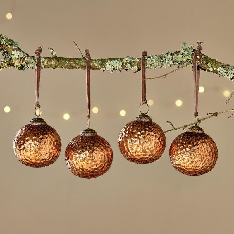 Copper Narangi Christmas Bauble - NB4301 - Uneeka