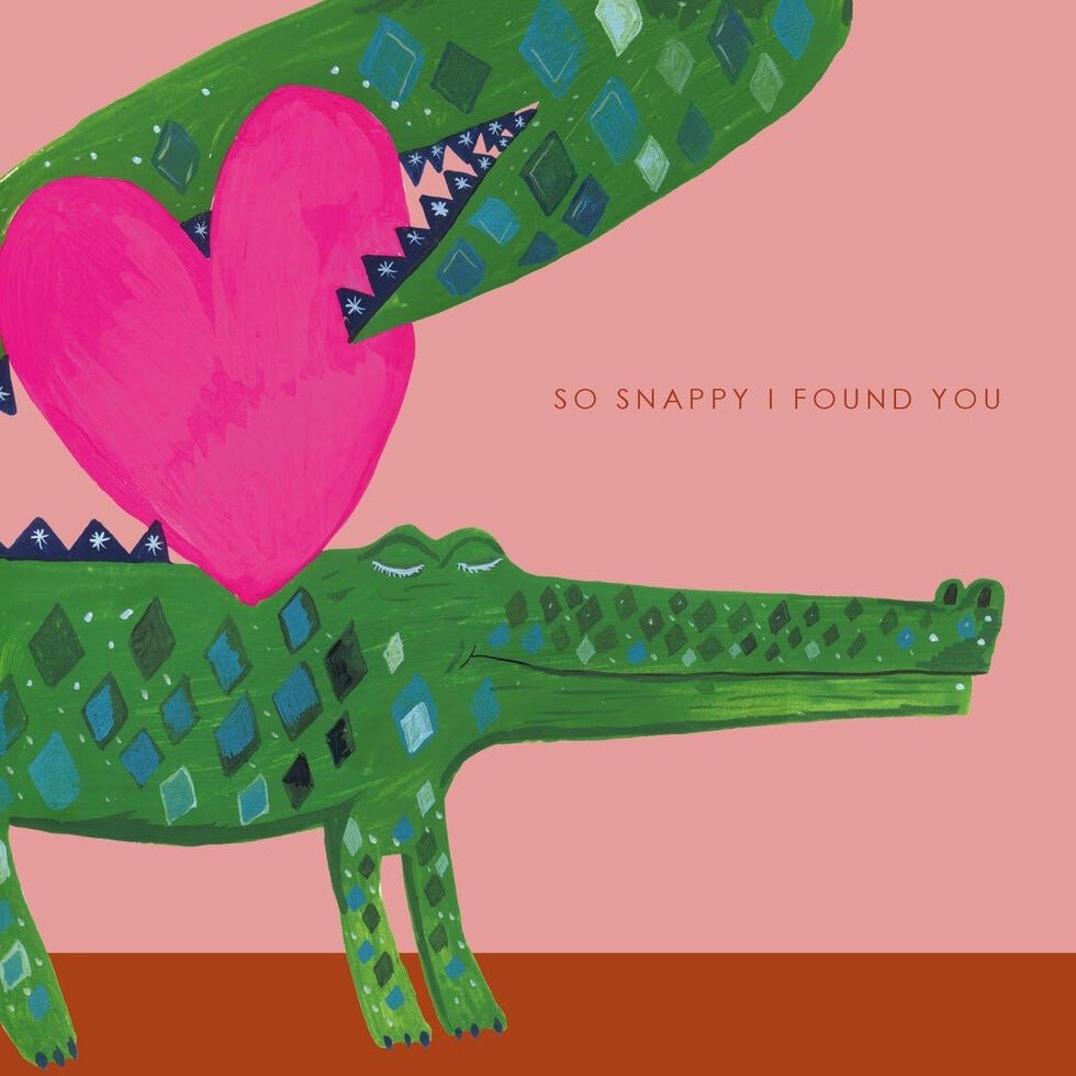 Croco with Heart Anniversary Greetings Card - HCWB311 - Uneeka