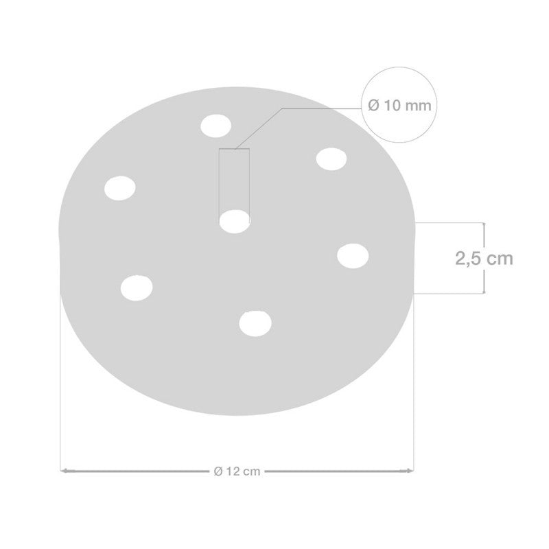 Cylindrical Metal Ceiling Rose - 7 Outlets - KRM576FVBOTERM - Uneeka