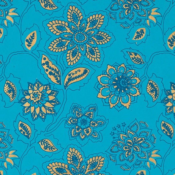 Dahlia Gift Wrap - GW4015 - TURQUOISEDAHLIA - Uneeka