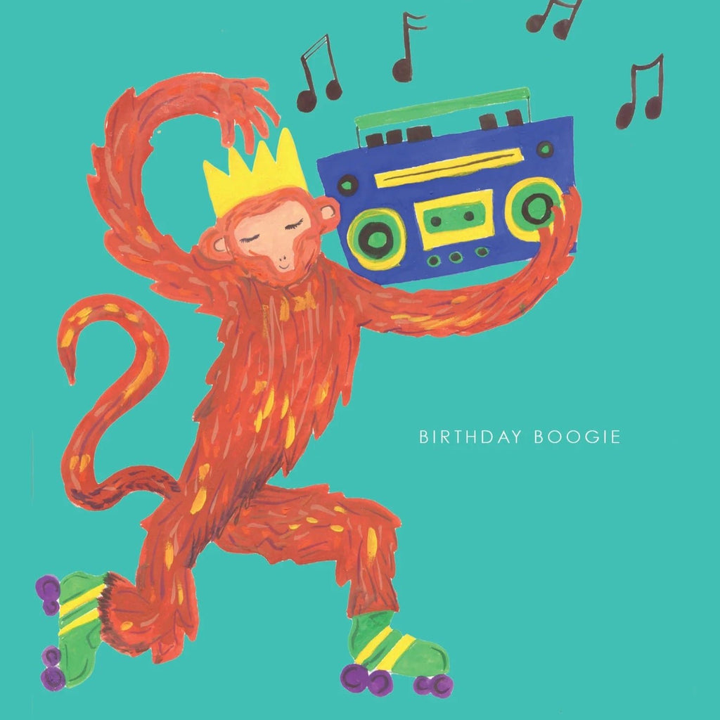 Dancing Monkey Greetings Card - HCWB437 - Uneeka