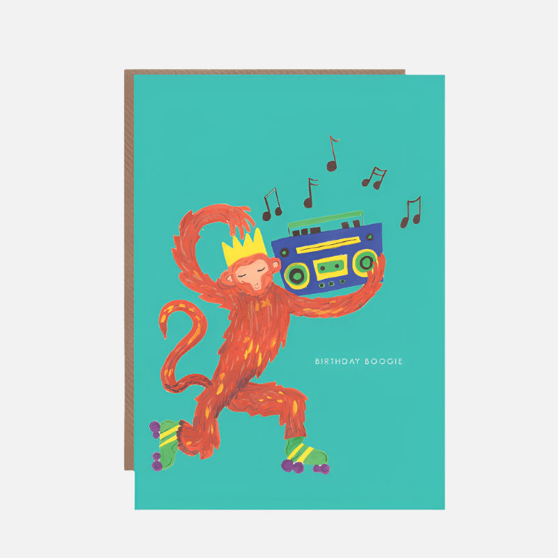 Dancing Monkey Greetings Card - HCWB437 - Uneeka