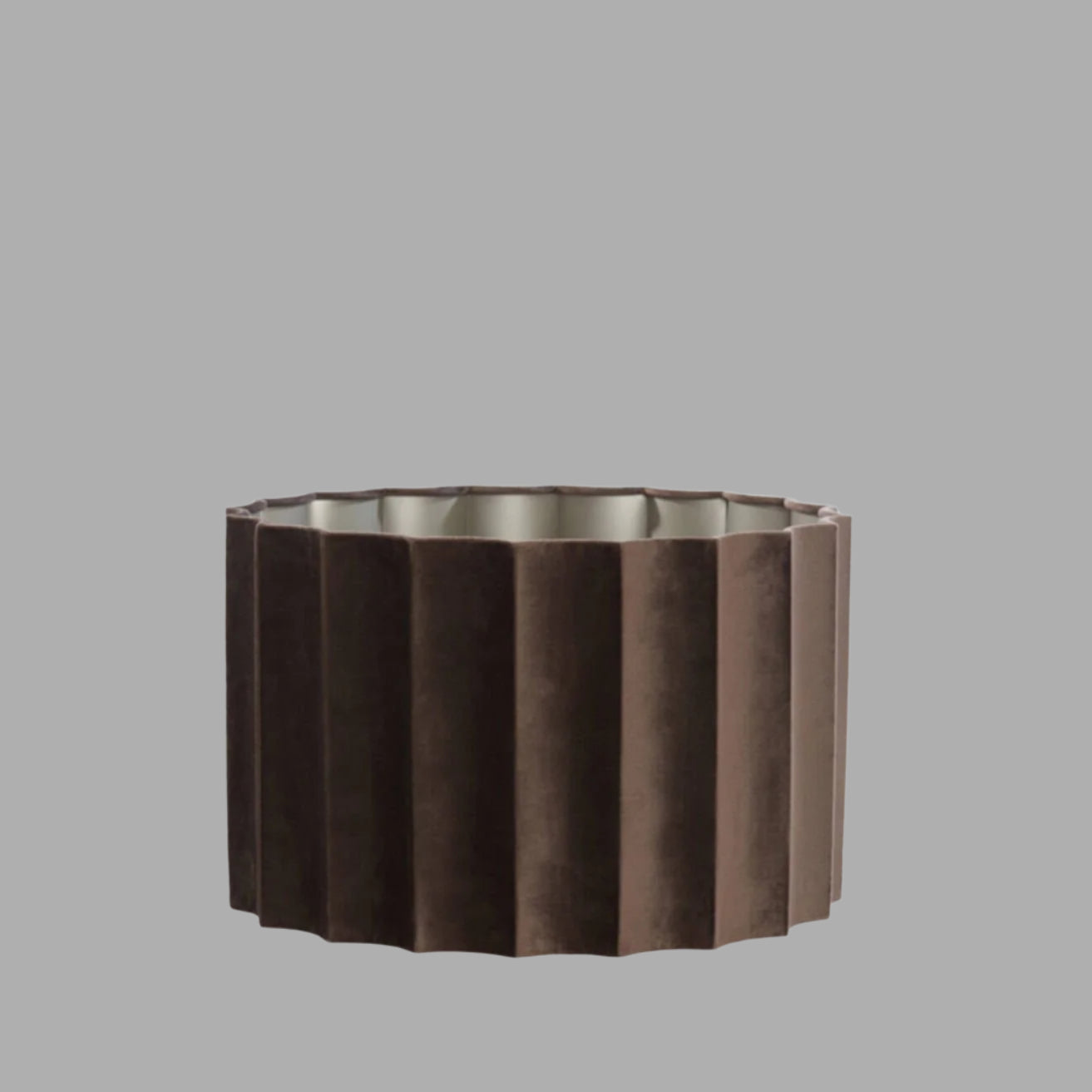 Dark Brown Pleated Cylindrical Velvet Shade - 2235925 DISLI - Uneeka