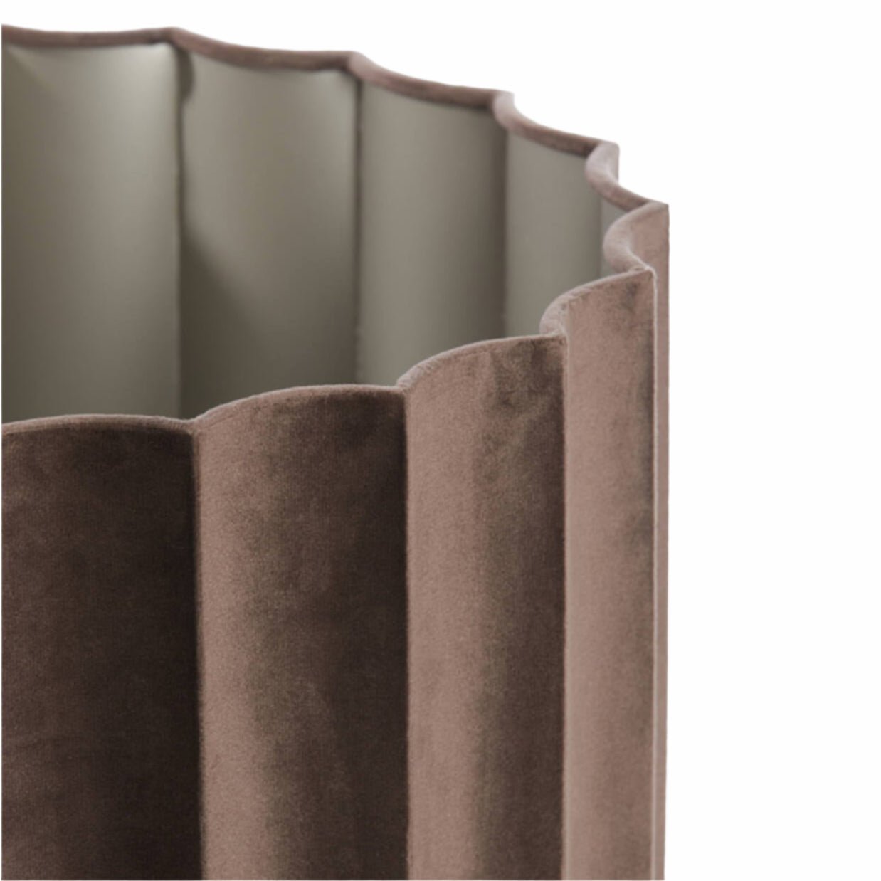 Dark Brown Pleated Cylindrical Velvet Shade - 2235925 DISLI - Uneeka