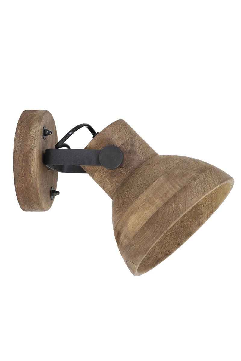 Dark Brown Wooden Wall Lamp - 2932584 - Uneeka