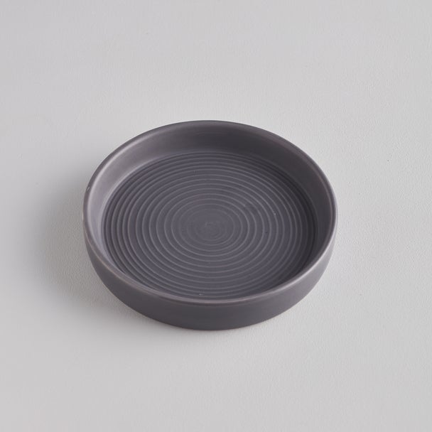 Dark Grey Ceramic Candle Plate - F01019 - Uneeka