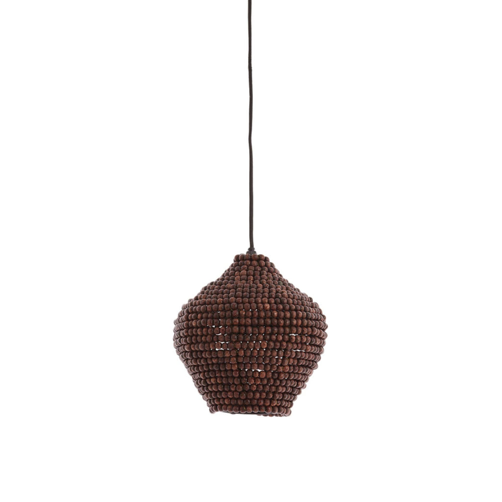 Dark Wooden Beads Bell Shape Pendant Lampshade - 2984284 KALENGA - Uneeka