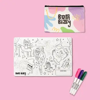 Twinkle Toes Ballet Studio Mini Colouring Mat Set - Twinkle Toes Ballet Studio Mini Mat - Uneeka