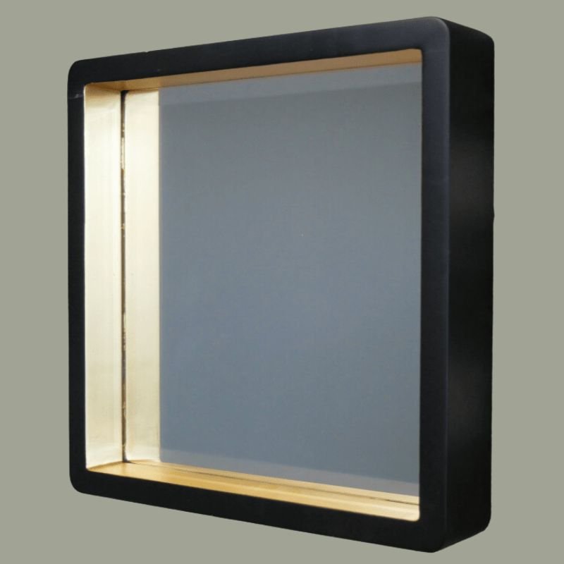 Deep Square Black & Gold Mirror - 6964 - Uneeka