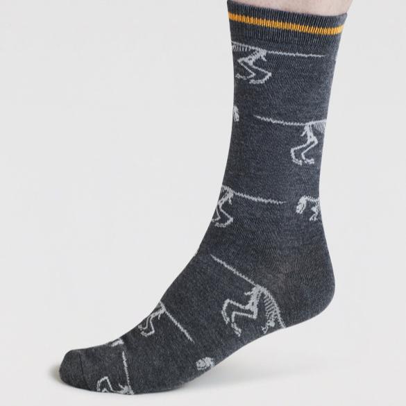 Delta Dinosaur Bamboo Socks - SPM913 - Grey - Uneeka