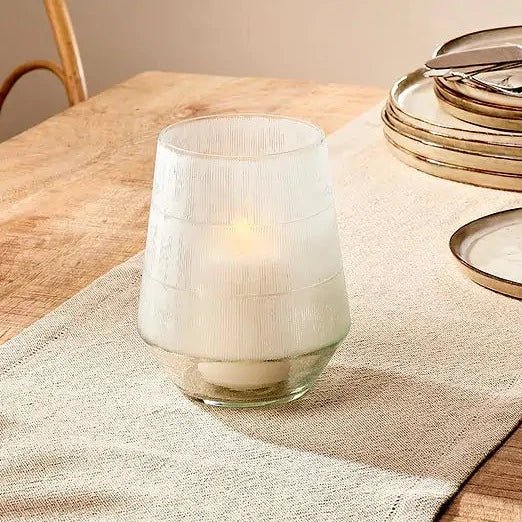 Dera Large Etched Recycled Glass Tealight Holder* - DT2903 - Uneeka