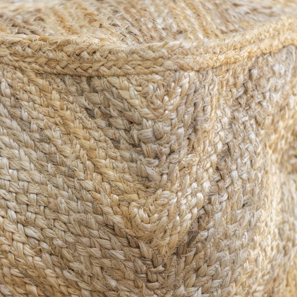 Diamond Pattern Natural Jute Pouffe - CJ23696 - Uneeka