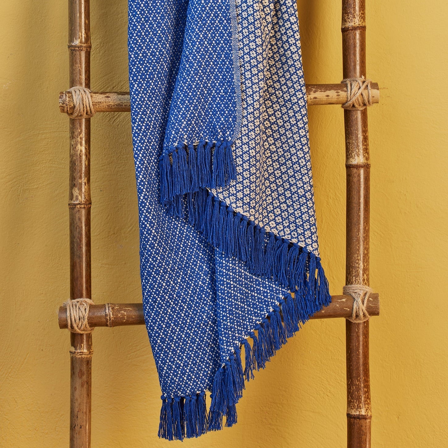 Diamond Recycled Cotton Throw - TH59BL - Uneeka