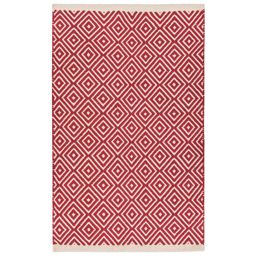 Diamond Weave Cotton Handloom Rug - R136RD - Uneeka
