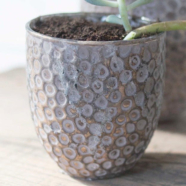 Dimpled Glass Aged Effect Tealight Holder* - TL310 - Uneeka