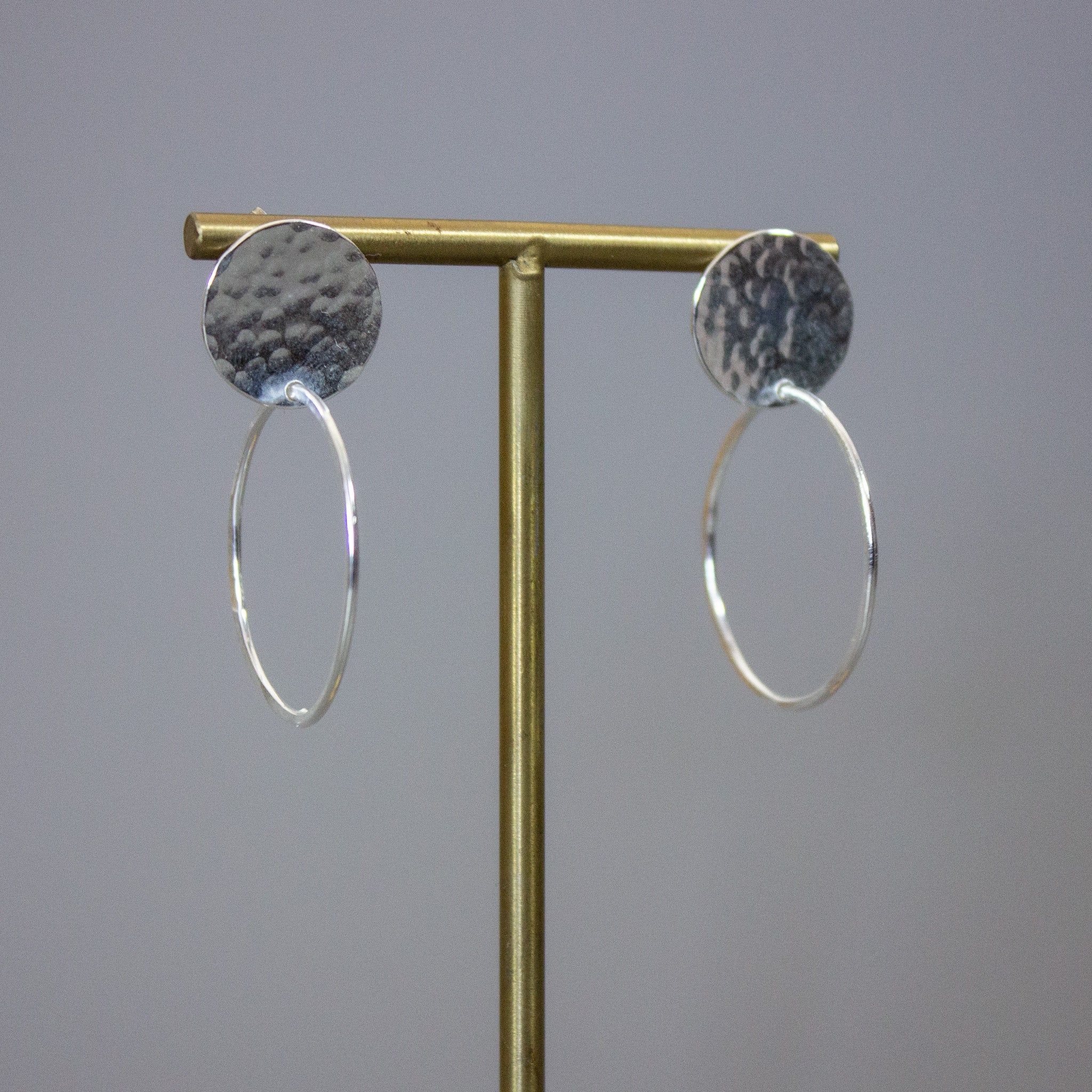 Disc Studs Round Hoop - Disc Stud Round Hoop - Uneeka