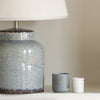 Distressed Blue Ceramic Table Lamp With Cream Linen Shade - YH872 - Uneeka