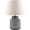 Distressed Blue Ceramic Table Lamp With Cream Linen Shade - YH873 - Uneeka