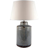 Distressed Blue Ceramic Table Lamp With Cream Linen Shade - YH872 - Uneeka
