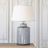 Distressed Blue Ceramic Table Lamp With Cream Linen Shade - YH872 - Uneeka