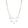 Double Layered Brushed Metal Moons & Stars Charm Necklace - CN - 2848 - GD - Uneeka