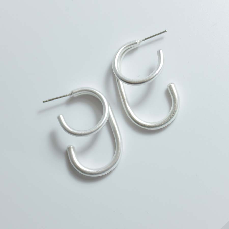 Double Oval Earrings - CE - 4042 - MS - Uneeka
