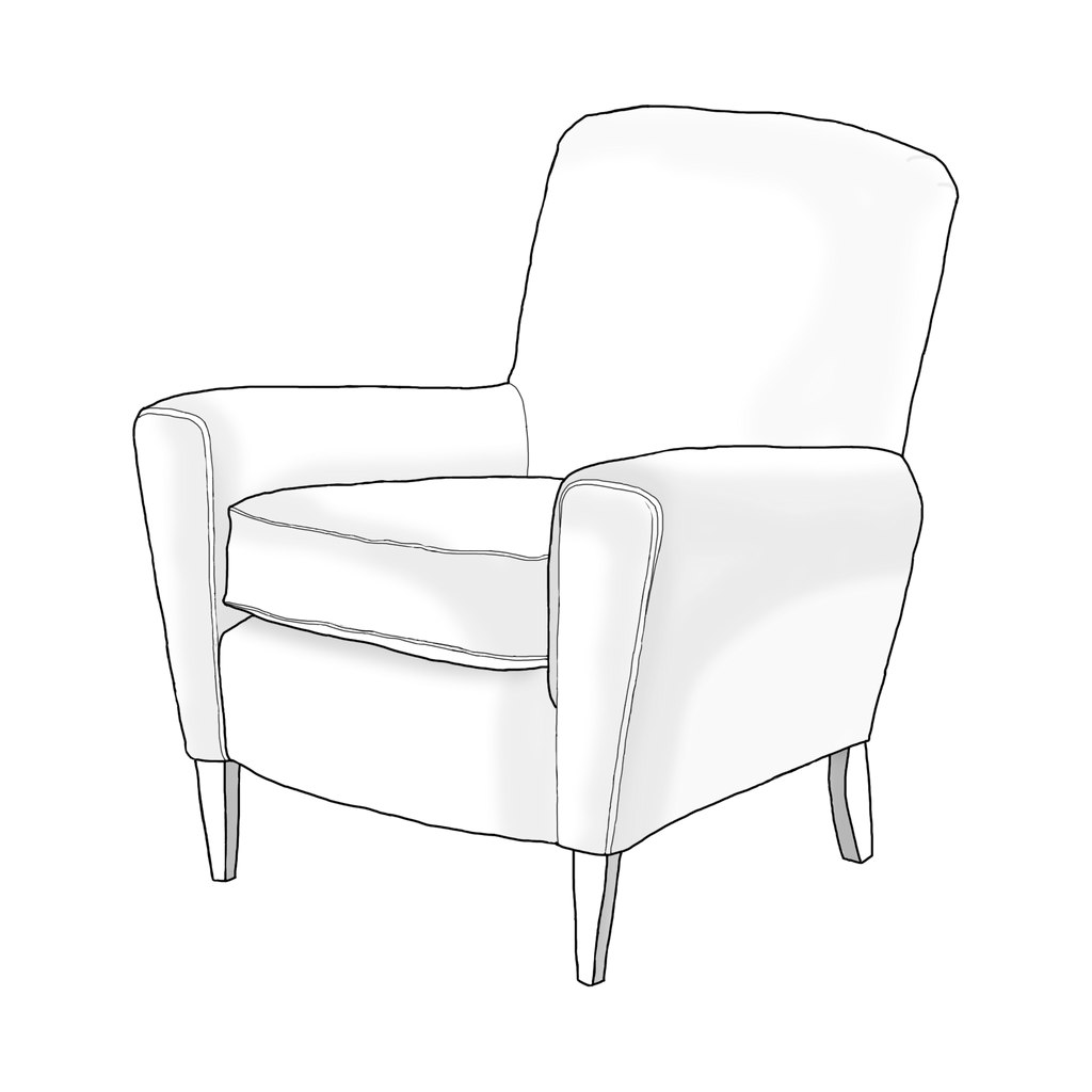 Draper Upholstered Fabric Armchair - Made To Order - J Brown Chamonix - 293 Linen - DRAPER - Uneeka