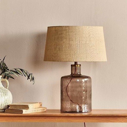 Edina Smoke Brown Recycled Glass Table Lamp Base - EL0701 - Uneeka