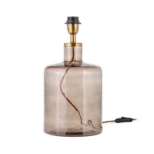 Edina Smoke Brown Recycled Glass Table Lamp Base - EL0701 - Uneeka