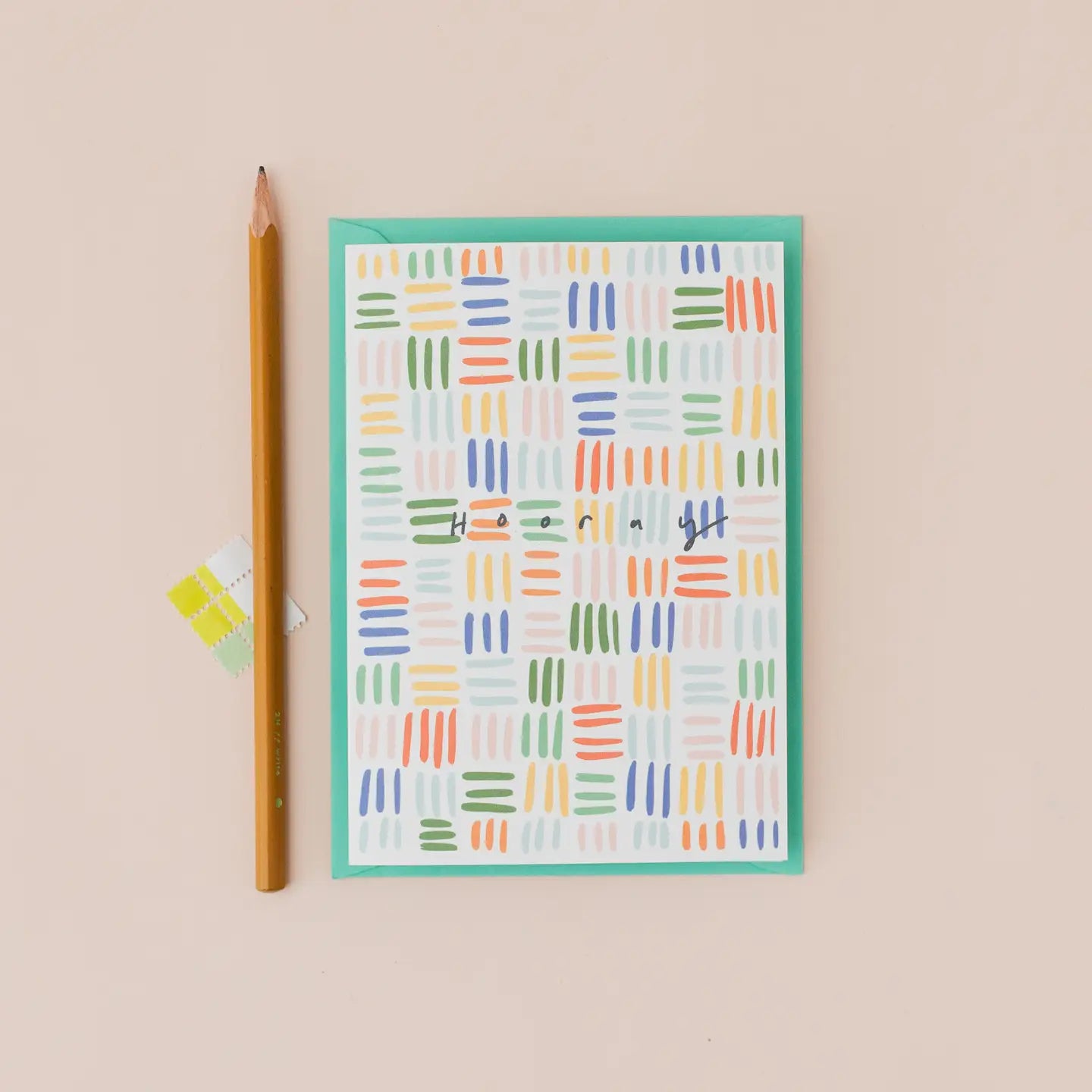 Hooray Celebration Coloured Lines Card - C18 Hooray Celebration - Uneeka