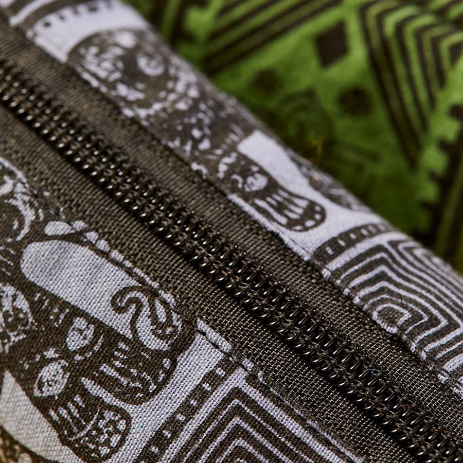 Elephant Design Zipped Pencil Case - PC51 - GREEN - Uneeka