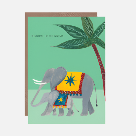 Elephant Mother and Baby Greetings Card - HCWB148 - Uneeka