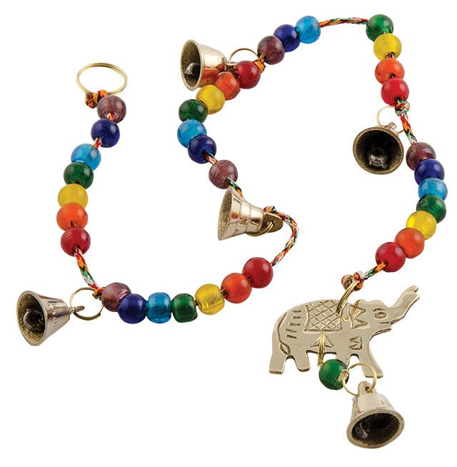 Elephant String Hanging Decoration with Chakra Beads & Bells - STR203 - Uneeka