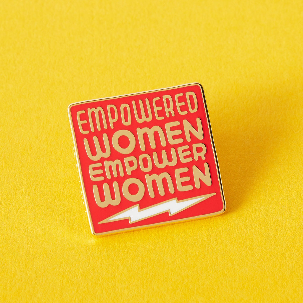 Empowered Women Empower Women Enamel Pin - EP765 - BLK - PNK - Uneeka