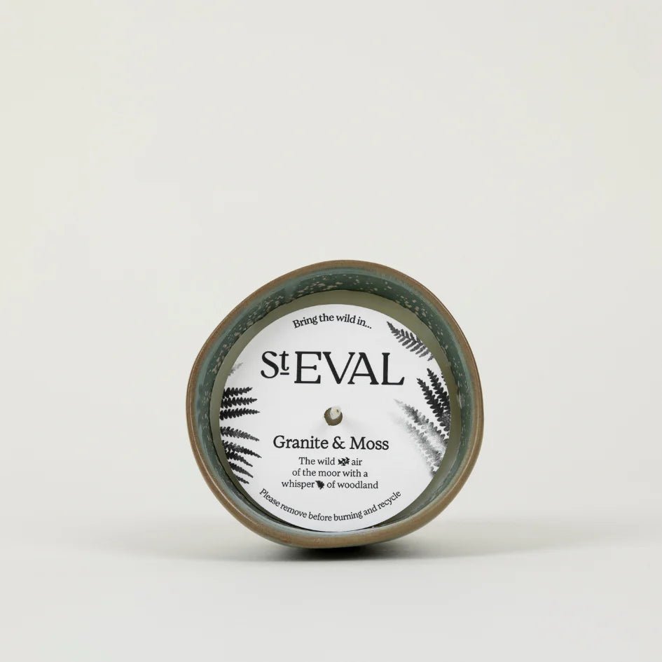 St Eval Enchantment Ceramic Pot Candle Granite & Moss - F01375 - Uneeka