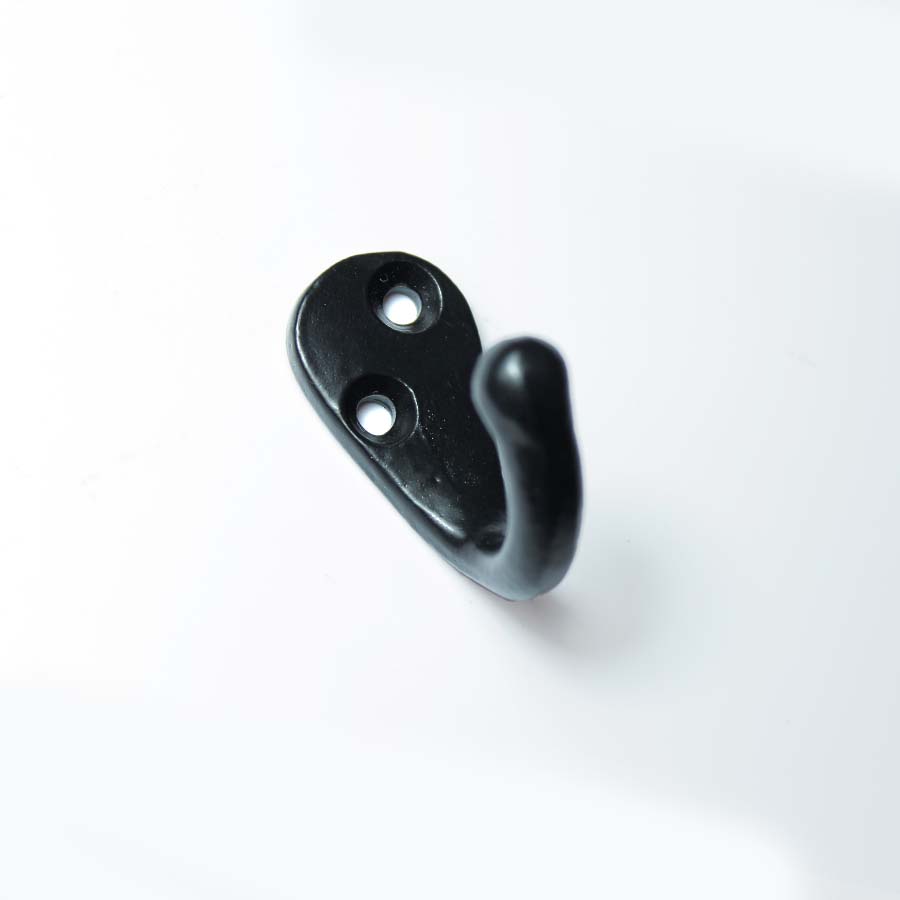 Epoxy Satin Black Single Robe Hook - 49.336.SEB.40 - Uneeka