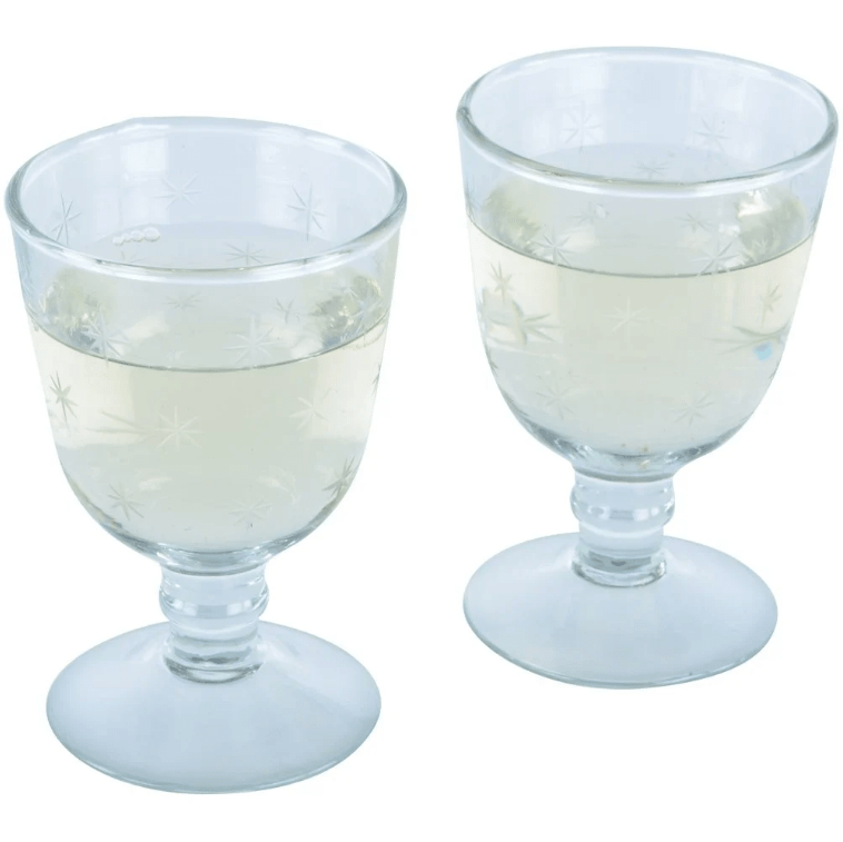 Etched Stars White Wine Glass - MK8219 - Uneeka